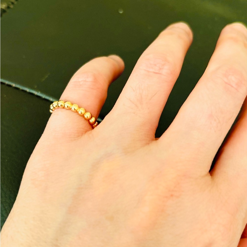 Tiffany 18K Rose Gold Beaded Ring size 4.5